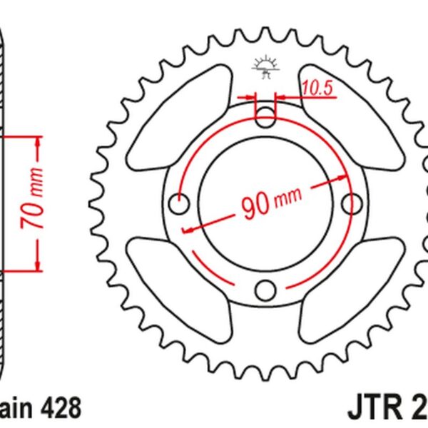 Zębatka Tylna JTR264 45 Honda CT 110 ’99-00′ (26445JT) (Łańc.428) | JT