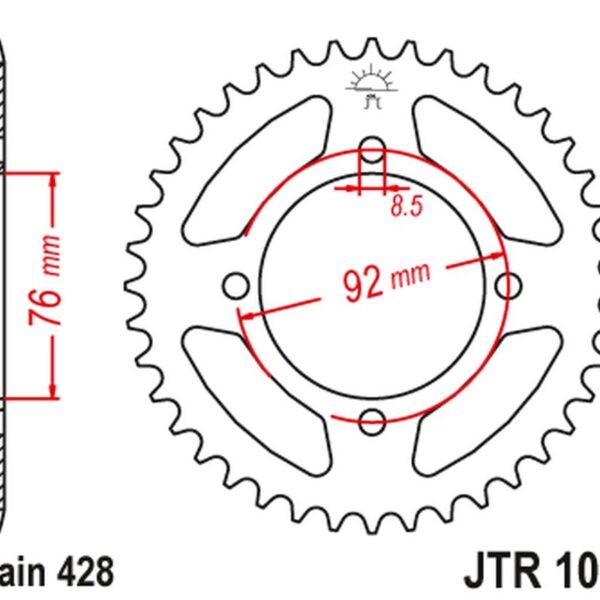 Zębatka Tylna Thumpstar PIT Bikes ALL 100Cc+; X-Sport PIT Bikes ALL 100Cc+ (Jtr1080, 39) (Łańc. 428) | JT