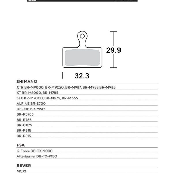 Bike PRO Klocki Hamulcowe Rowerowe Organiczne Pasuje DO Shimano XTR BR-M9000, BR-M9020, BR-M987, BR-M988, BR-M985, XT BR-M8000, BR-M785, SLX BR-M7000, BR-M675, BR-M666, Deore BR-M615 | Moto-Master