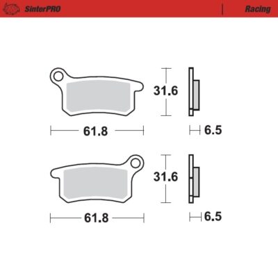 Klocki Hamulcowe KH357 Sinter Metal Oem: 11 (Sinterpro Racing) Przód/Tył KTM SX 65 '09-'21, Gasgas MC 65 '21-, Husqvarna TC 65 '17-, SX 85 '04-'11