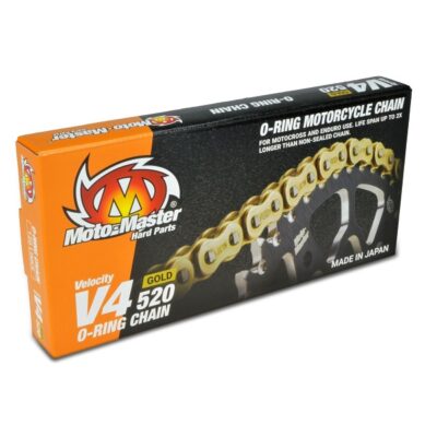 Łańcuch Napędowy V4-520G O-RING GOLD CHAIN Łańcuch Napędowy Kolor Złoty (120 Ogniw, Zapinka w Zestawie)