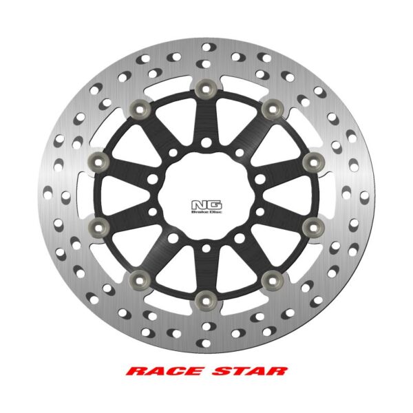 Tarcza Hamulcowa Przód RACE STAR Premium Kawasaki ER 6N/F ’05-’17, ZX-6/ZX-6R 600 NINJA ’05-’18, ZX-6R 636 ’22, (298X80X5MM) (5X8, 45/10,25MM) Pływająca (Środek Aluminiowy, Polepszone Chłodzenie) | NG