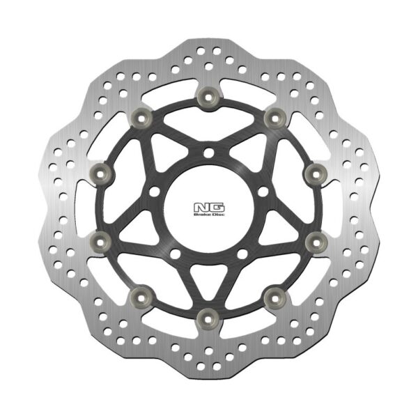 Tarcza Hamulcowa Przód Triumph Tiger 800 /XC/XCA/XCR/XCX/Xr ’10-’20, Tiger Explorer 1200 / XC/XCA/XCX/XR ’12-’18 (305X82, 5X5Mm) (5X10,25Mm) Wave Pływająca (Środek Aluminiowy) | NG