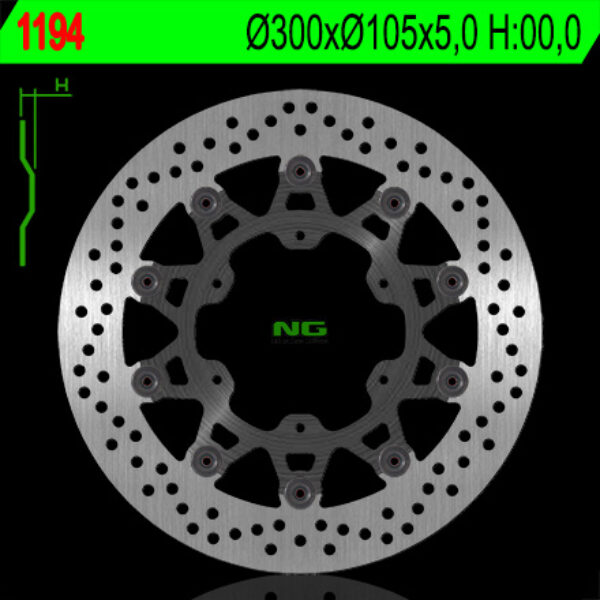 Tarcza Hamulcowa Przód Bmw F 650/700/800 GS ’93-’19 (300X105X5), Aprilia PEGASO 650 ’86-’08, Pływająca Pływająca | NG