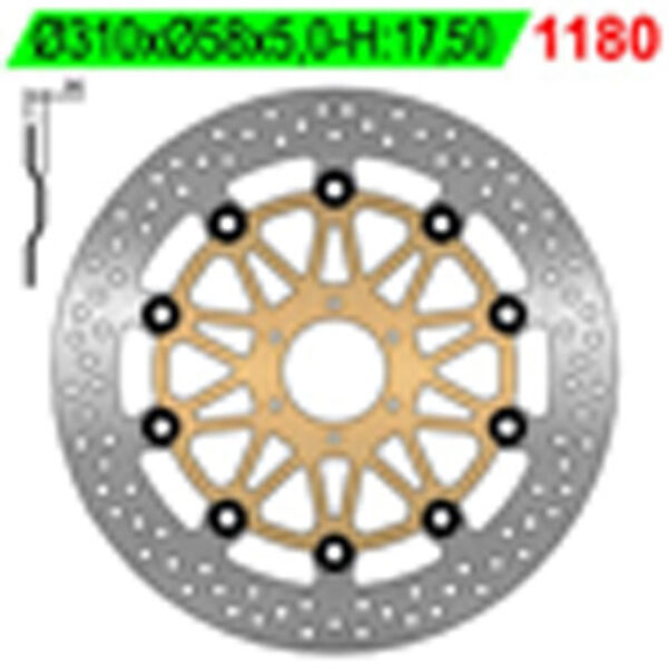 Tarcza Hamulcowa Przód Honda CB 1000 BIG ONE ’93-96, VFR 750 R ’88-91 (310X58X5MM) (6X6,5MM) Pływająca (Na Zamówienie) | NG