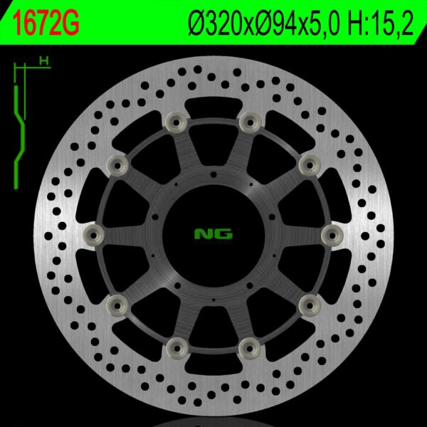 Tarcza Hamulcowa Przód Honda CBR 1000RR 17-18 (320X94) (Środek Aluminiowy) Pływająca (Środek Aluminiowy) | NG