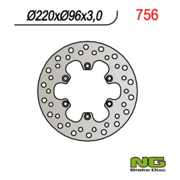 NG TARCZA HAMULCOWA PRZÓD KAWASAKI KX 80 ’84-’00, KX 85 ’01-16, KX 100 ’06-16 (220X96X3)