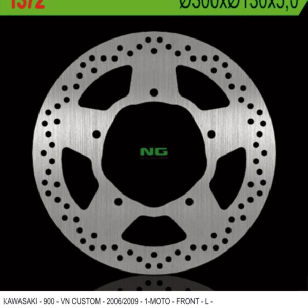 Tarcza Hamulcowa Przód Kawasaki VN 900 Classic/Custom ’06-’09 (300X130X5MM) 5 Otworów O ŚR.10, 5 | NG