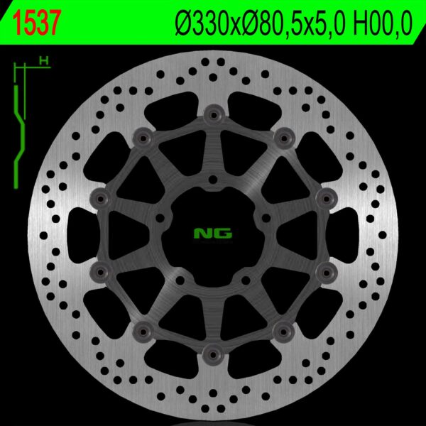 Tarcza Hamulcowa Przód Kawasaki ZX 10R 16-18 (330X80, 5X5) (5X10,5MM) | NG