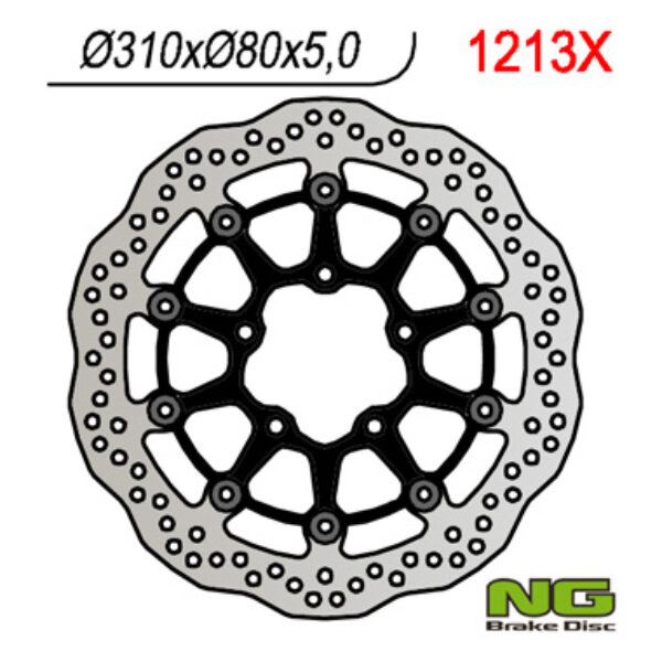 Tarcza Hamulcowa Przód Kawasaki ZX6R 636 13-16, Z800 12-16, ZX10R 08-15, Z1000 15-16, ZZR1400 06-16, GTR1400 07-16, ZX14 07-15 (310X80X5) WAVE Pływająca | NG