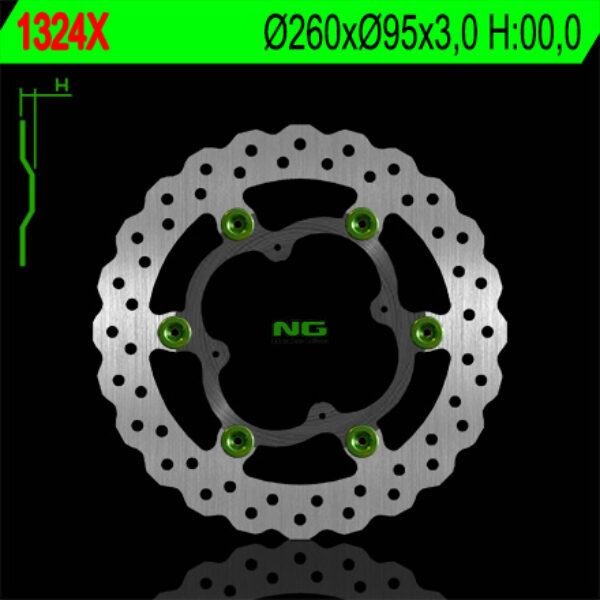 Tarcza Hamulcowa Przód KTM 250/350 Freeride ’12-’15 (Pływająca) (260X95X3) (4X6,5MM) (Bez OTWORU NA Czujnik Prędkości) WAVE | NG