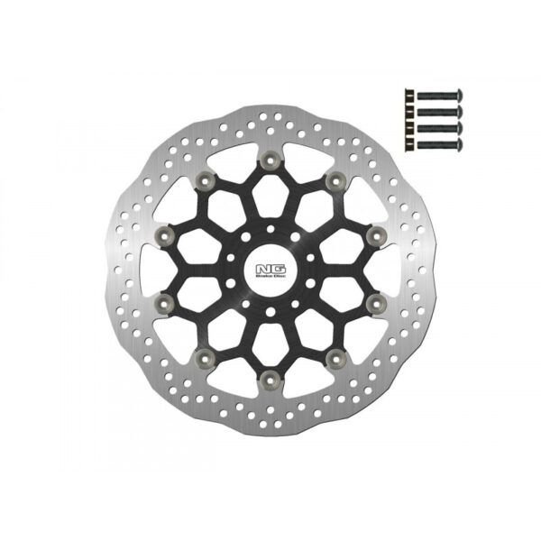 Tarcza Hamulcowa Przód KTM Duke 790 Abs/790L A2 ABS ’18-’22 (320X52X5Mm) Oversize z Adapterami DO Zacisków (5 Otworów) Pływająca (Środek Aluminiowy) Wave | NG