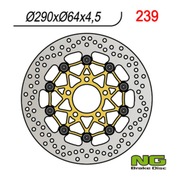 Tarcza Hamulcowa Przód Suzuki GSX600/750F, GSF600 ’95-’04, SV650 ’99-’02 (290X64X4, 5) Pływająca | NG