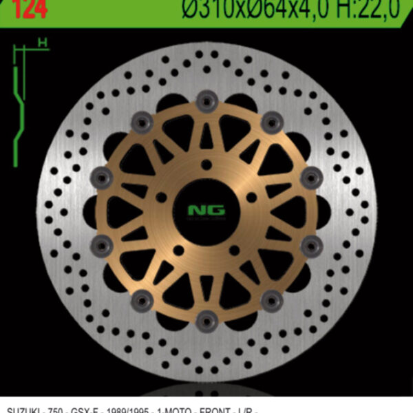 Tarcza Hamulcowa Przód Suzuki GSXR 1100 ’89-’00, GSXR 750 ’89-’95 (310X64X4) | NG