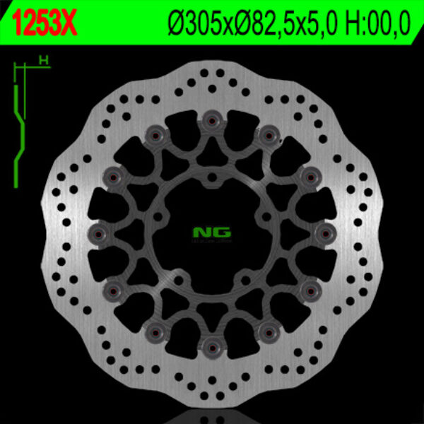 Tarcza Hamulcowa Przód Triumph Tiger 800 ’10-’18, Tigr 1215 ’12-’17 (305X82, 5X5) (5X10,5Mm) Wave | NG
