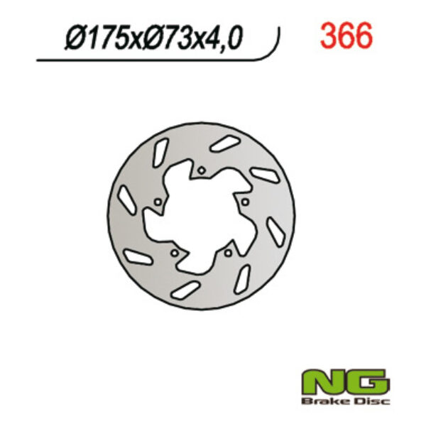 Tarcza Hamulcowa Przód/Tył Gilera, Piaggio (175X73X4) (5X6,5Mm) | NG