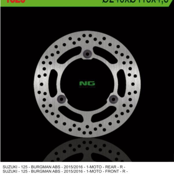 Tarcza Hamulcowa Przód/Tył Suzuki Burgman 125/200 15-16 (240X115X4, 5) (3OTWORY 10,5MM) | NG
