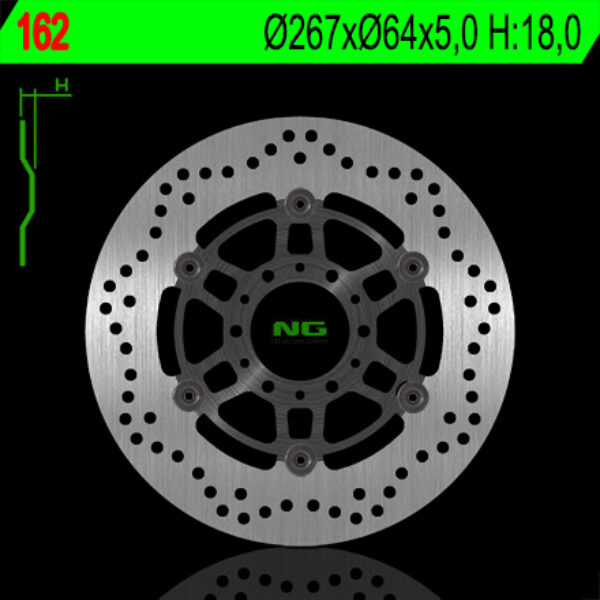 Tarcza Hamulcowa Przód Yamaha SR 250 Classic ’95-’03, XV 250 Virago ’91-’94 (Pływająca) (267X64X5) (6X8,5Mm) | NG