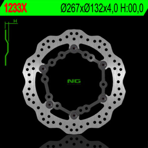 Tarcza Hamulcowa Przód Yamaha X-MAX 125/250 ’05-’15, Majesty 400 ’04-’13, T-MAX 500/530 ’08-’15 (Pływająca) (267X132X4) (5/6X8,5MM) WAVE | NG