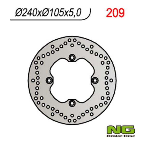 Tarcza Hamulcowa Tył Honda XL 600/650/700V Transalp 91-’99, CB 500 93-03, CB750 92-95 (240X105X5) (4X10,5Mm) | NG