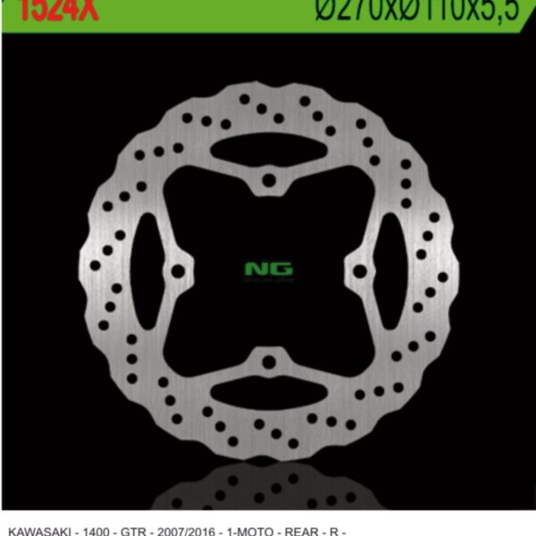 Tarcza Hamulcowa Tył Kawasaki GTR 1400 ’07-’18 (270X110X5,5Mm) (4 Otwory 10,5Mm) Wave | NG