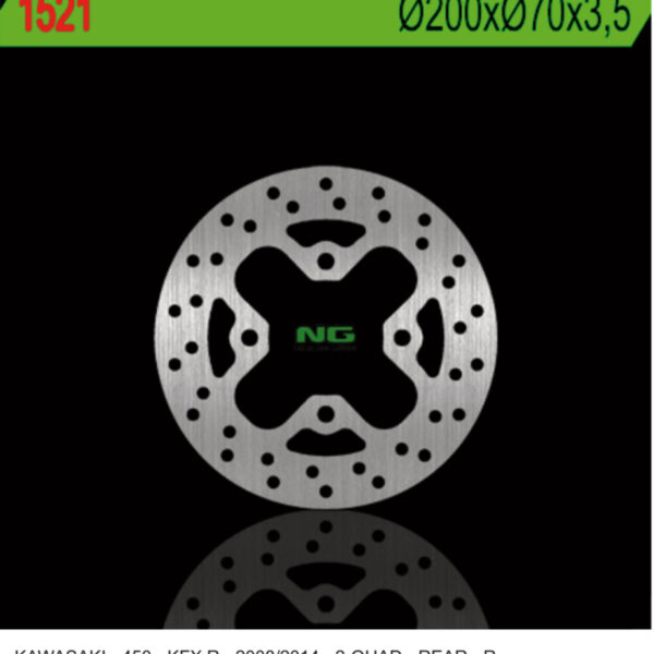 Tarcza Hamulcowa Tył Kawasaki KFX 450R ’08-’14 (200X70X3, 5) (4X10,5MM) | NG