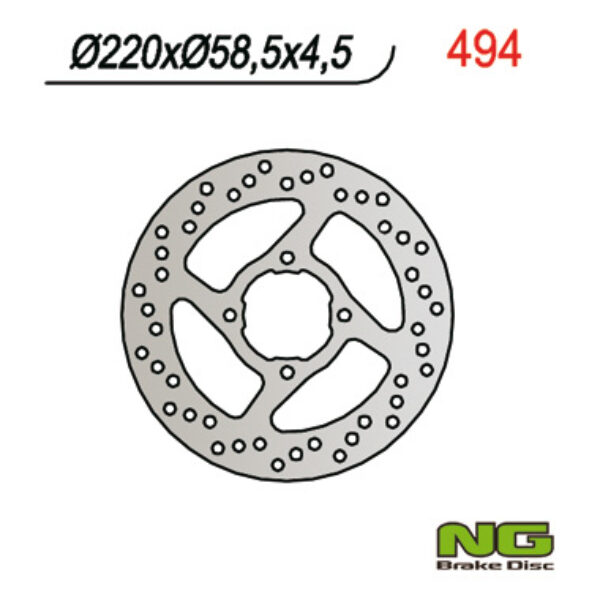 Tarcza Hamulcowa Tył Yamahayfs 200 Blaster ’88-’07, Kodiak 400/450, Raptor 660 ’01’-05, Banshee (220X58X4) (4X8,5Mm) | NG