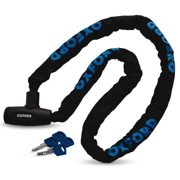OXFORD ŁAŃCUCH DO MOTOCYKLA OXFORD GP CHAIN LOCK DŁUGOSC 2 METRy Z ZAPIĘCIEM. ŚREDNICA OCZKA 8MM – STARY KOD OF178