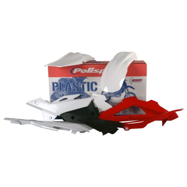 Komplet Plastików Husqvarna TC/FE ’05-’07 Kolor CZARNO Biało Czerwony OEM | Polisport | emotoshop24