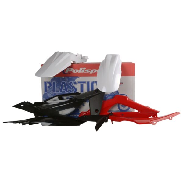 Komplet Plastików Husqvarna TC/FE ’08 Kolor Biało CZARNO Czerwony OEM | Polisport | emotoshop24