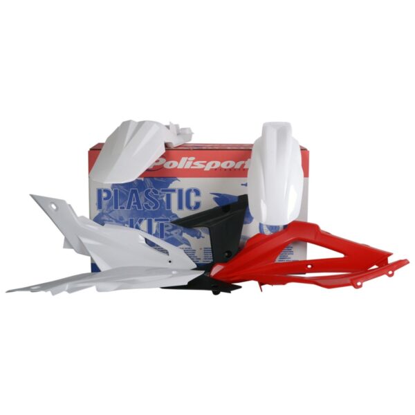 Komplet Plastików Husqvarna TC/FE ’09 Kolor Biało CZARNO Czerwony OEM | Polisport | emotoshop24