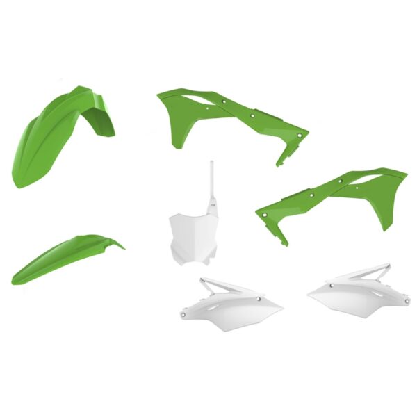 Komplet Plastików Kawasaki KXF 250 ’17-’20 w Zestawie Tablica Przednia (8665900001) Kolor Zielono Biały | Polisport | emotoshop24
