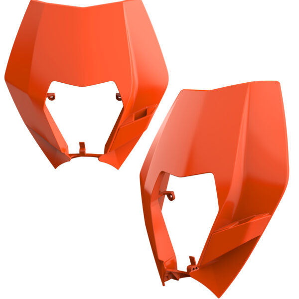 Osłona LAMPY Przód KTM EXC / EXC-F / XC-W / XC-F-W 125/150/200/250/300/350/450/500 `08-13 Kolor Pomarańczowy (Wzór Oem) | Polisport