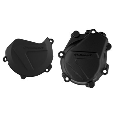 Zestaw Osłona Pokrywy (DEKLA) Alternatora ORAZ Osłona Pokrywy Sprzęgła KTM SX-F/XC-F 450 '16-'22; Husqvarna FC 450 '16-'22 Kolor CZARNY (846700001+8460400001)