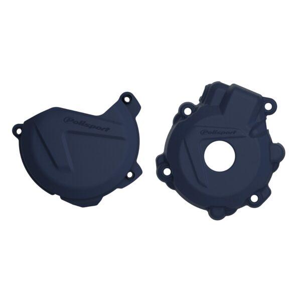Zestaw Osłona Pokrywy (DEKLA) Alternatora ORAZ Osłona Pokrywy Sprzęgła Husqvarna FE 250/350 ’14-’16 Kolor Niebieski | Polisport