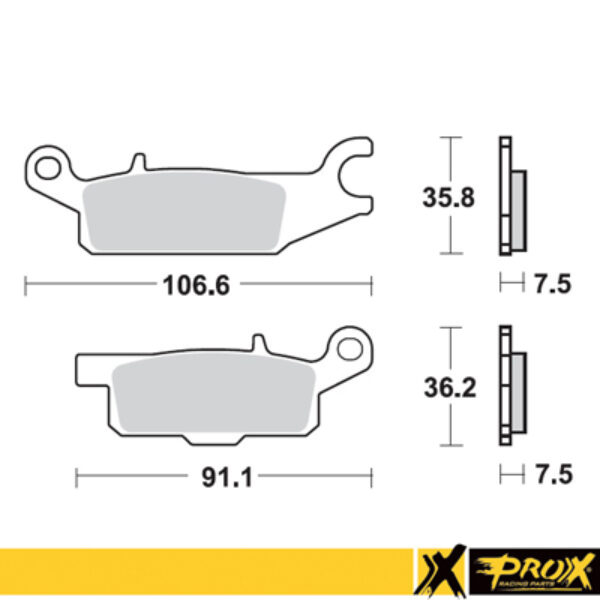 Klocki Hamulcowe KH443 Yamaha YFM 550 Grizzly ’11-14, YFM 700 Grizzly ’07-18 Przód LEWY | ProX