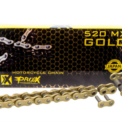Łańcuch Napędowy 520 MX Gold (BEZ O-Ringów) 120 Ogniw Kolor Złoty (Otwarty + Zapinka)