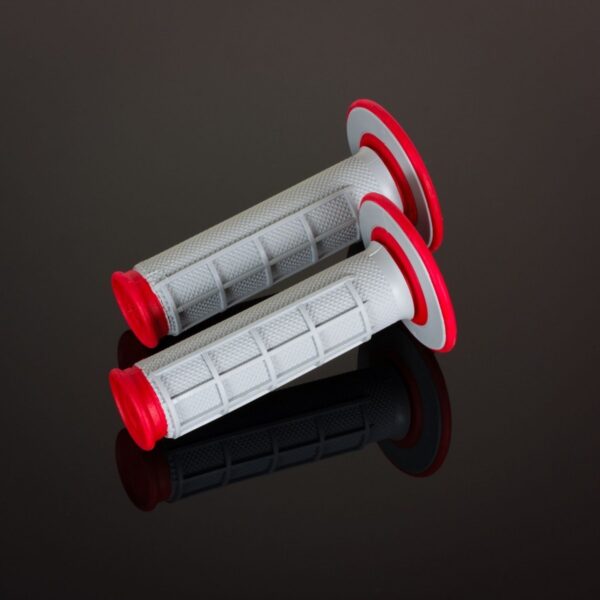 Promacja Manetki MX DUAL Compound 1/2 Waffle, Dwuskładnikowe, Kolor Szary/Czerwony | Renthal