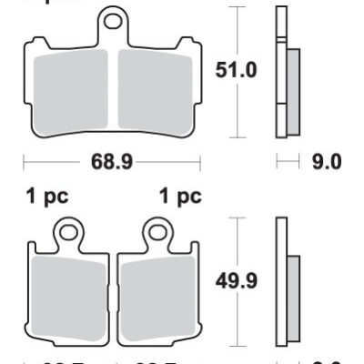 SBS Klocki hamulcowe - HONDA VFR1200 KOLOR ZŁOTY P... (2010-2019)