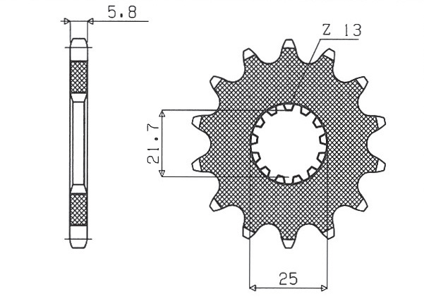 SUNSTAR ZĘBATKA PRZEDNIA 565 13 / 2141 13 KAWASAKI KXF 450 '06-, YAMAHA YZF/WRF 400/426/450 (JTF565.13) (ŁAŃC. 520) (56513JT)YFZ 450 '04-'13