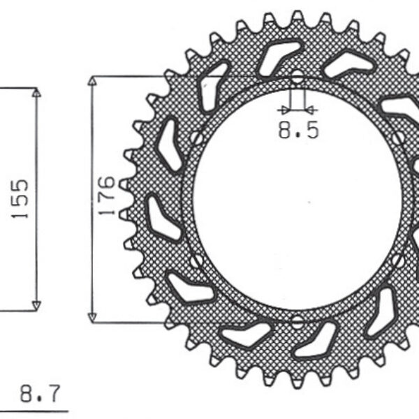 Sunstar JT Zębatka napędowa – TRIUMPH 955/1050 (JTR2011.4…