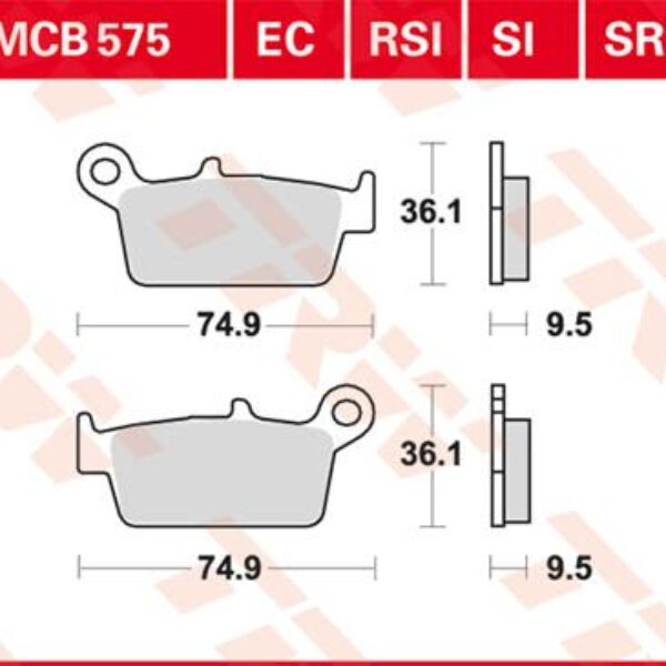 Klocki Hamulcowe KH131 Sinter Offroad Honda CRF 230 08-10, XR 250 88-97, XR 600 91-99, Yamaha WR 125 98-07, Tył | TRW ZF