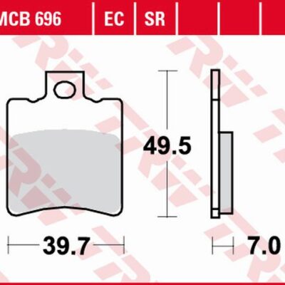 TRW Klocki hamulcowe - APRILIA MIJITO CUSTOM 50 (1997-2013) - MCB696EC