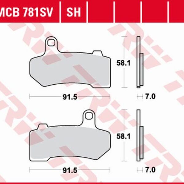 Klocki Hamulcowe KH409 Sinter Street Harley-Davidson 1130 / 1250 / 1584 / 1690 / 1750 / 1800 / 1870 / 1923 06-21, Tył | TRW ZF