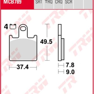 TRW Klocki hamulcowe - KAWASAKI ZX6R (2007-2016) - MCB789TRQ