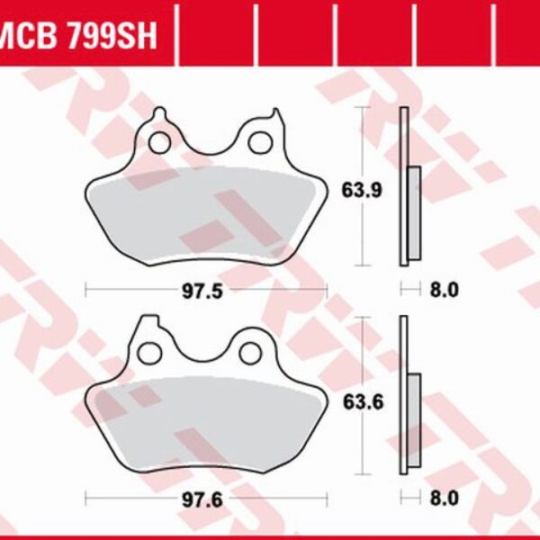 Klocki Hamulcowe KH434 Sinter Street Harley Davidson 1450 / 1584 / 1800 06-10, Tył | TRW ZF