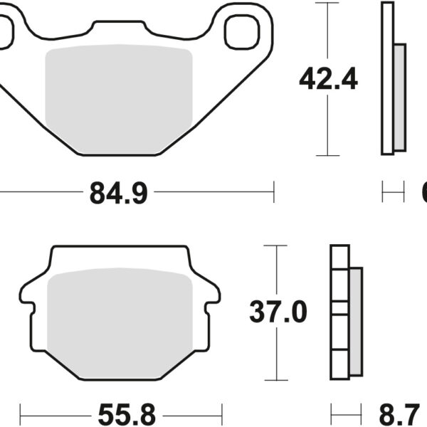 Klocki Hamulcowe Kh67/2 Organic Aprilia Pegaso 125 90-91, Kymco Jive 50 04-06, Loncin Conqueror 200 05-, Tył | TRW ZF