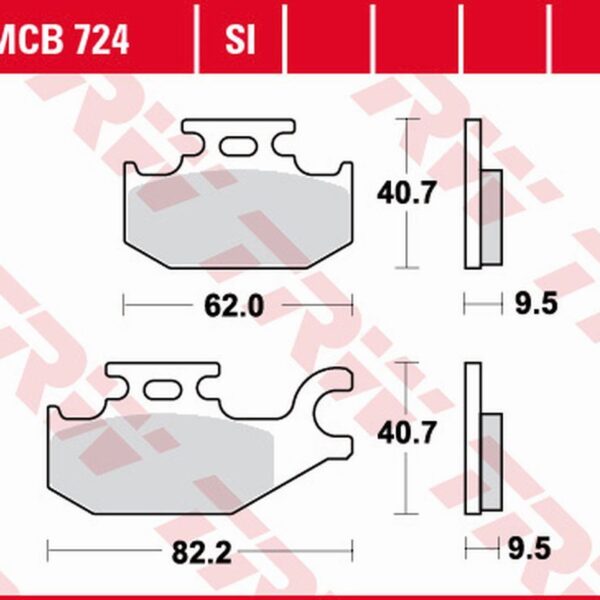 Klocki Hamulcowe KH Organic Benelli Caffe Nero 250 ’08-, Suzuki UH 125 Burgman ’07-, UX 125/150 Sixteen ’08-’13, UH 200 Burgman ’07-, Tył | TRW ZF