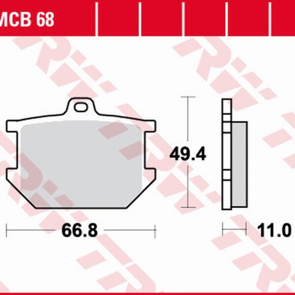 Klocki Hamulcowe KH034 Organic Yamaha XS 250 ’77-’80, XS 400 ’77-’82, SR 500 ’78-’87, XJ 650 ’80-’82, XS 650/750 ’79-’83, XS 850 ’80-’82, XV 1000 ’81-’84, XS 1100 ’78-’82 Przód/Tył | TRW ZF