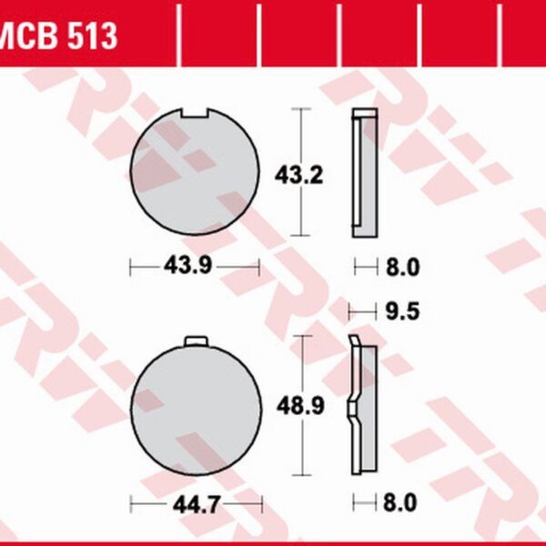Klocki Hamulcowe KH056 Organic Suzuki GP 125 ’77-’84, Hyosung GA/GF/GS 125 ’97-’03 Przód | TRW ZF